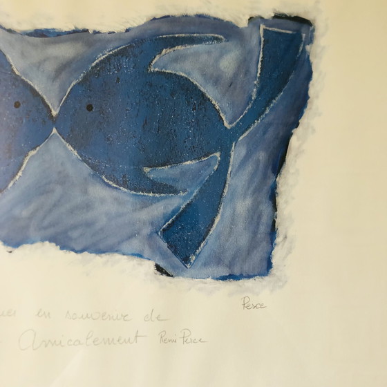Image 1 of Litografia "coppia di pesci" di Rémi Pesce