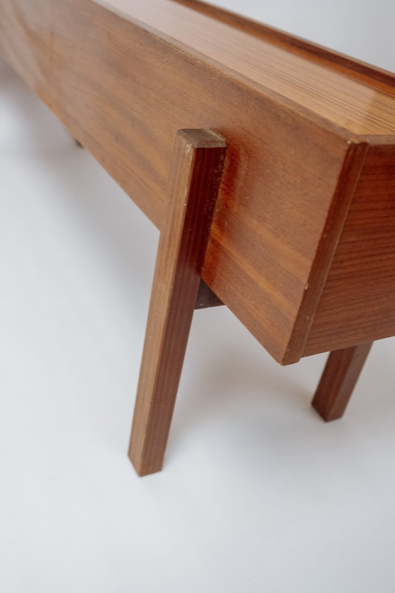 Image 1 of Smalle lange vintage salontafel of bijzettafel