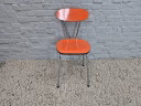 Set of 3 Vintage Design Kitchen Chairs by Brabantia, Orange Striated Formica, The Netherlands, 1960s