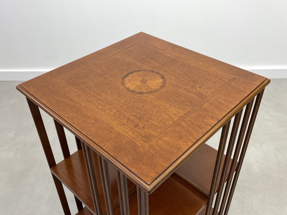 Image 1 of Antieke Engelse boekenmolen mahonie 19e eeuw