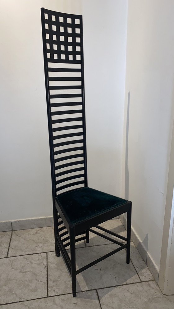 Image 1 of Cassina Hill House Chair, ontworpen door Macintosh, inclusief originele papieren en bewijs van originaliteit. Lichte schade. Noo