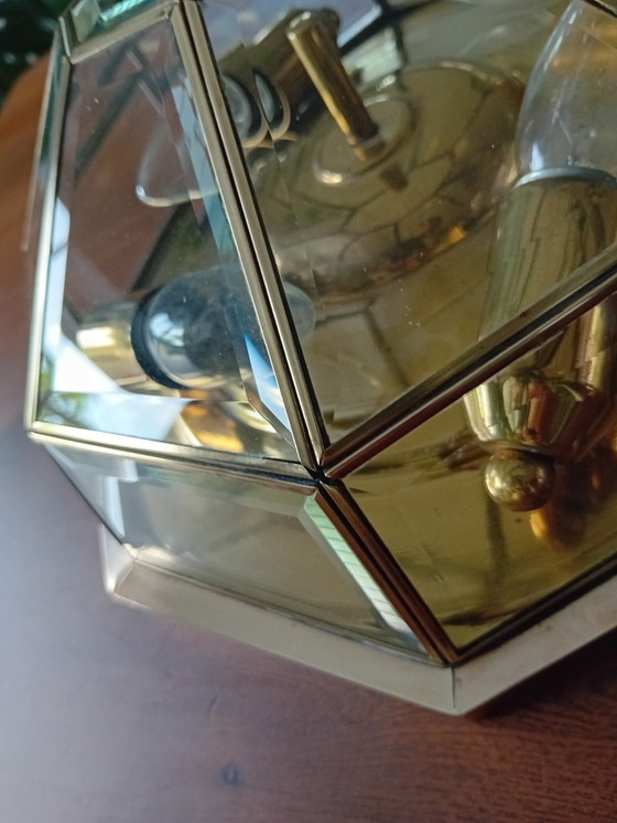 Plafonnier / Applique Vintage Deknudt – Hollywood Regency – Glass, Brass (photo 3 of 8)