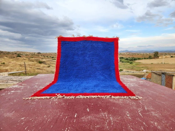 Authentic Beni Ouarain rug 250 x 180 cm – Cobalt blue and red – Piece – Rugs & carpets, Wool, Cotton, Design (photo 13 of 13)