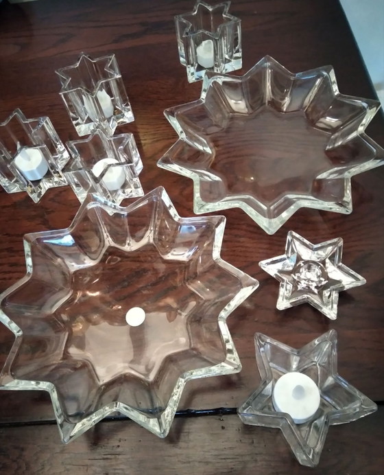 Set di Ciotole da portata in vetro/cristallo e portacandele a forma di stella, Waltherglas, Oggetti decorativi (foto 2 di 7)