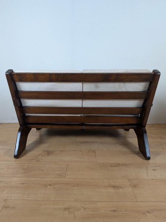 Image 1 of Vintage Gralon Everest / Schote 70 2-Zits Designbank – Massief Hout – Jaren '70
