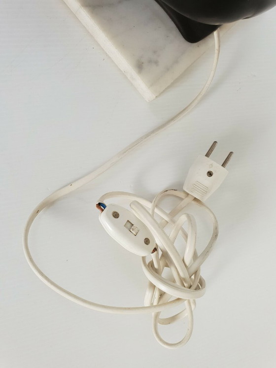 Image 1 of 1950s Vintage African Rockabilly Table Lamp, Ceramic & Marble