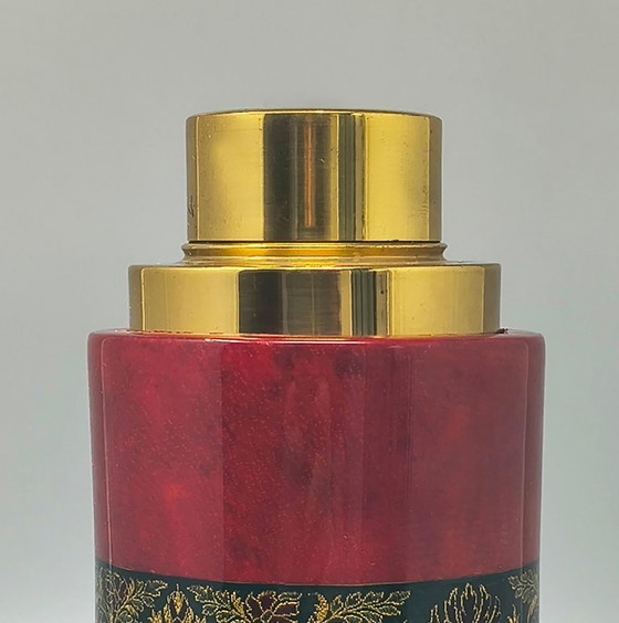 Image 1 of 1960s Astonishing Red Cocktail Shaker in Parchment. Made in Italy