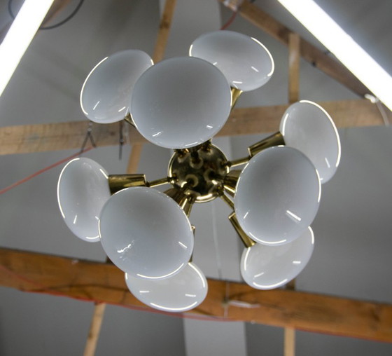 Image 1 of Kamenicky Senov Sputnik kroonluchter, 9 vlammen, jaren 70, goede staat