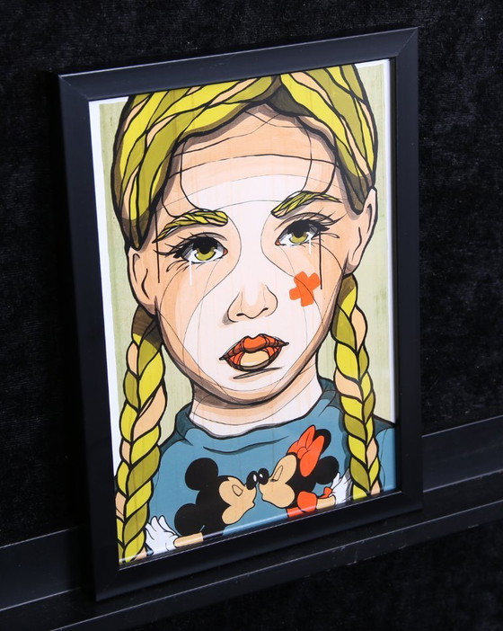Image 1 of El Bocho - Chica con Mickey - Giclée - firmado a mano - listo para colgar