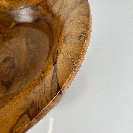 Tazza - Coupe À Fruit Sur Pied Monoxyle En Bois D'Olivier, 1950-60 – Bols, Wood, Vintage (photo 7 of 9)