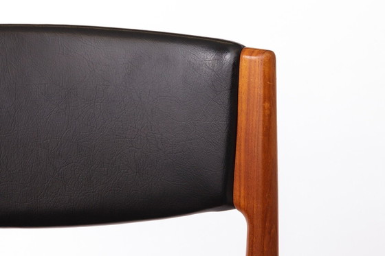 Image 1 of Juego de 4 sillas de comedor de teca Grete Jalk para Glostrup, años 60 | Sillas danesas de mediados de siglo con asientos de cue