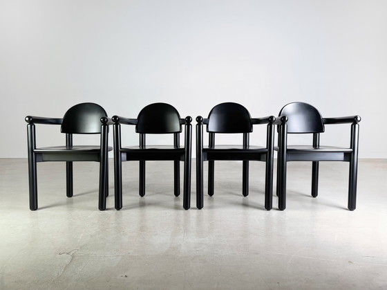 Image 1 of Set of 4 Original Vintage Rainer Daumiller Chairs Black Similar to Gubi