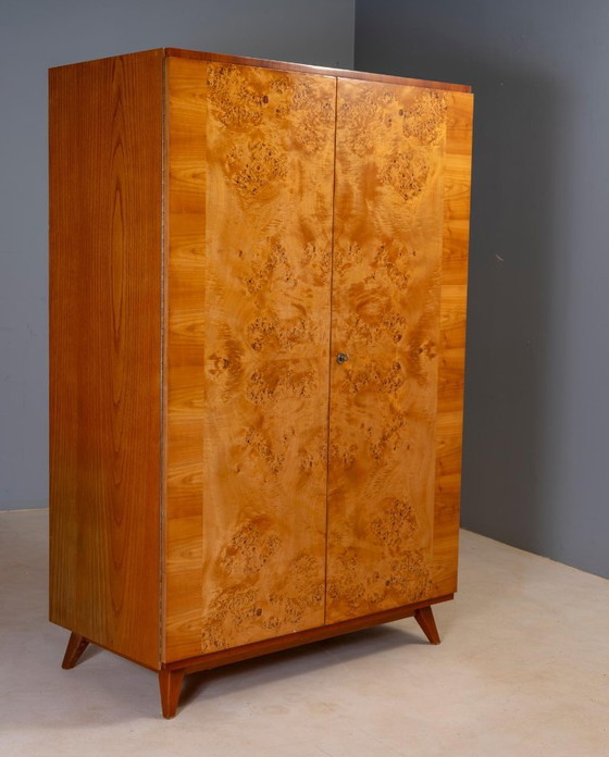 Armadio Vintage Mid-Century, Impiallacciatura in Radica, Cecoslovacchia, 176 × 116 × 58 cm (photo 14 of 21)