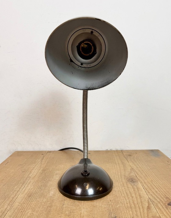 Image 1 of Vintage Brown Bakelite Gooseneck Table Lamp, 1950s