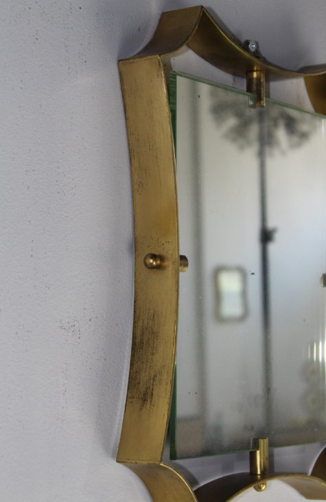 Image 1 of Italiaanse messing spiegel, jaren 50