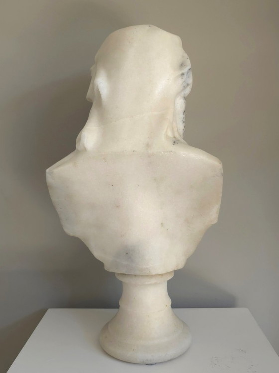 Imponente Busto de Mármol "Angelica Maria" – Luciano (56 cm) – Esculturas, Marble (photo 10 of 15)