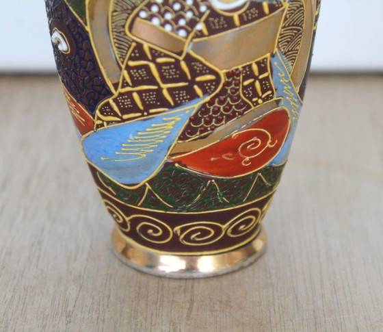 Image 1 of Satsuma Moriage set of 2 small vases, beautiful and authentic!