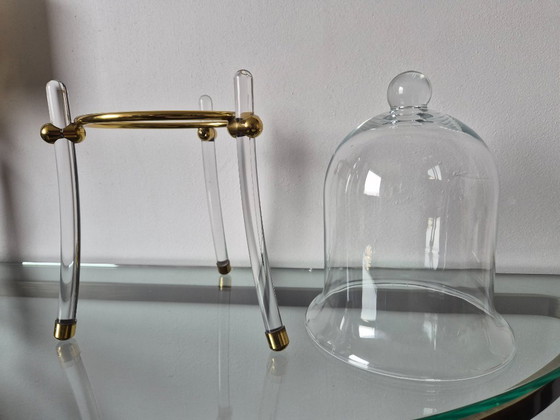 Image 1 of Portacandele vintage in stile Hollywood Regency, realizzato in Lucite/vetro.