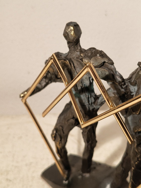 Image 1 of Modernist expressive bronze sculpture by Bernadette Leijdekkers