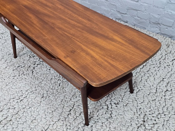 Image 1 of Mid-Century Design Rectangle Teak Wooden Coffee Table Attributed to Louis Van Teeffelen for Wébé, The Netherlands, 1960s.