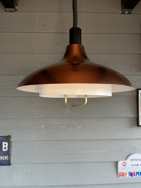 Vintage Dijkstra Space Age-hanglamp, koperkleurig metallic – Dijkstra Lampen, Hanglampen (photo 6 of 10)
