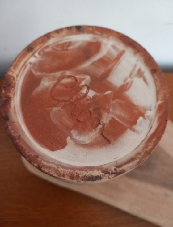 Image 1 of Rare "Scroll" Vase Signed CHON – Unique Piece – Collector's Item – Brutalist / Mid-Century Design