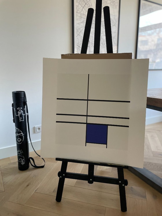 Image 1 of Piet Modrian (1872-1944), Composizione con blu, 1935, stampato in Italia