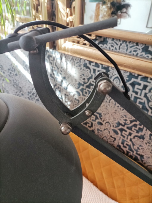 Industrial Steinhouwer floor lamp, matt grey, reading lamp.