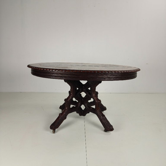Image 1 of Black Forest Center Table by Matthijs Horrix for Horrix The Hague, 1890s