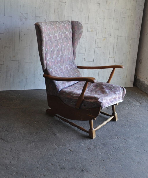Mid-Century Houten Schommelstoel, Jaren 50