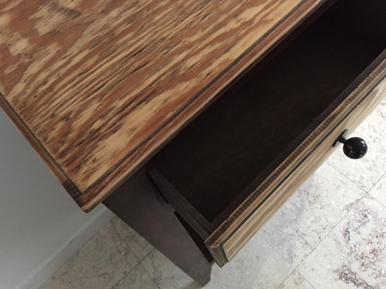Image 1 of Vintage Compass-leg bedside cabinet