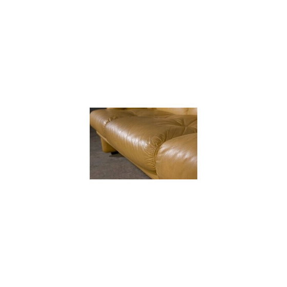 Image 1 of Vintage 3-seat sofa in leather by B and B Tobia Scarpa for Coronado, 1970