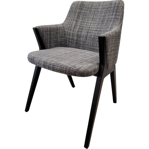 Chaise vintage modèle Kompass en hêtre laqué noir par Roberto Tapinassi et Maurizio Manzoni pour Roche Bobois