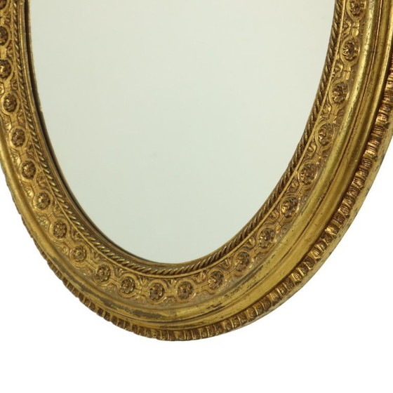 Image 1 of Large Oval Classic Mirror Gold Leaf Baroque Style Flowers 85cm