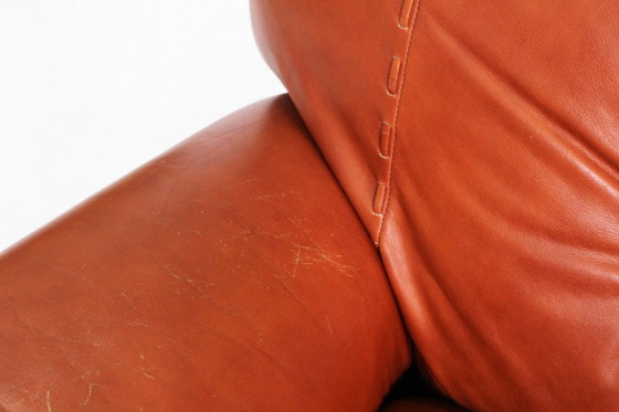 Image 1 of Sapporo Italienischer Cognac-Leder-Designersessel Mobil Girgi 1970er Jahre