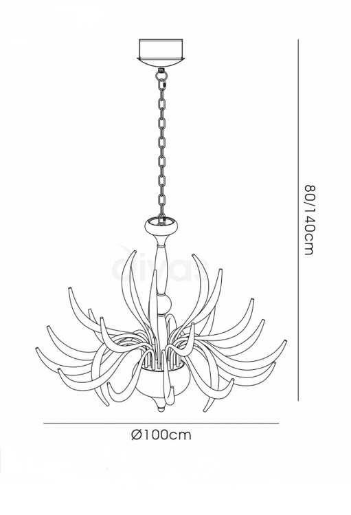 Llamas 15-Light Chandelier in Polished Chrome – kroonluchters, Metal (photo 2 of 5)