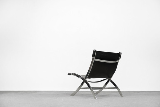 Image 1 of Vintage Minimalist Italian Leather Chair, 1980s