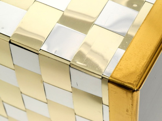 Image 1 of Stunning 1980s brass magazine rack in Hollywood Regency design