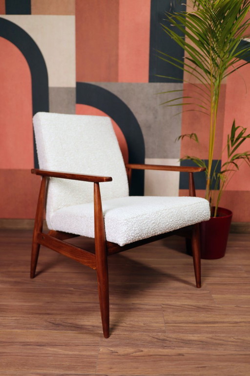 Vintage Lounge Chair Wit Bouclé Mid Century Design
