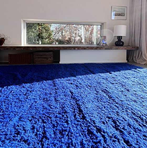 Image 1 of Handgewebter Berberteppich aus 100% Wolle Blau Klein