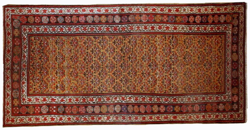 Alfombra persa kurda antigua hecha a mano, 125 cm x 235 cm (4,1' x 7,7'), década de 1880 - 1B414