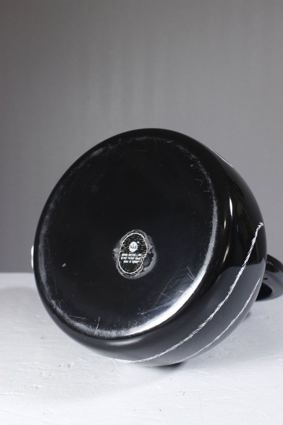 Image 1 of Vintage teapot from Via Ancona NYC, 1997, shaped like a black cat with a bell