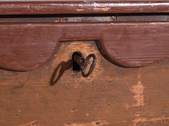 Cassettiera-scrittoio antica in pino – Rustica europea con ribalta – circa 1900 – Scrivanie (photo 23 of 39)
