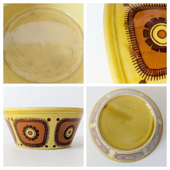 Image 1 of Set van 3 vintage Schramberg Nestschalen | Bloemen Decor | 1970 West Duits Aardewerk