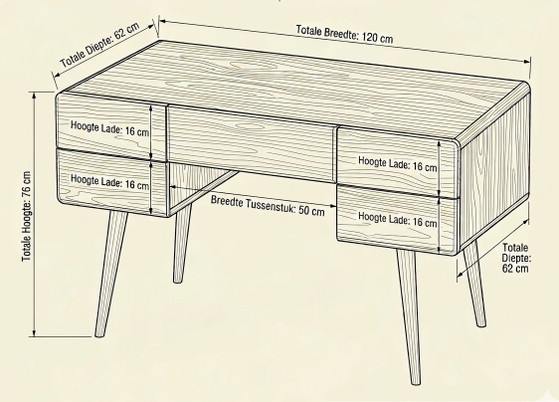 Image 1 of Mid-century modern bureau | walnoot | vintage design