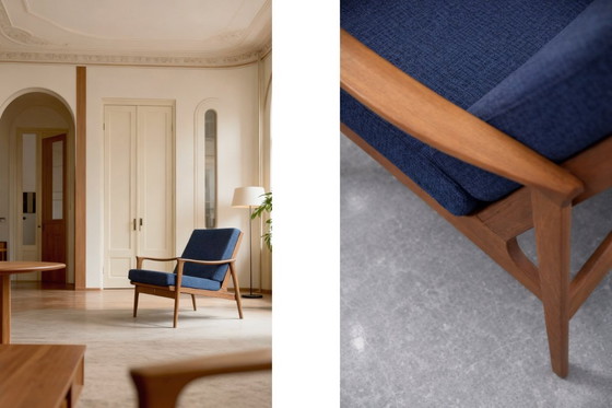 Image 1 of Vintage mid-century Australische moderne teakhouten bank en fauteuils van Parker Furniture, jaren 1950, set van 3