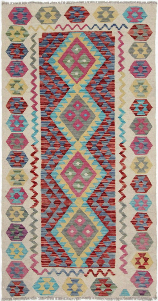 Original Old Style Kelim Afghan 190 X 102 Cm Top Zustand