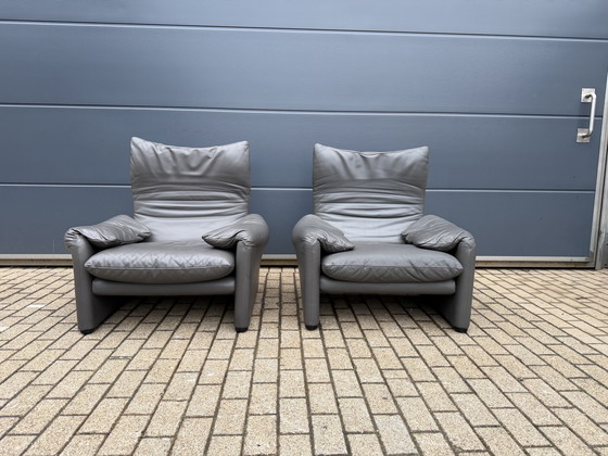 Image 1 of 2x Cassina Maralunga 1z origineel Anthraciet grijs Topstaat!