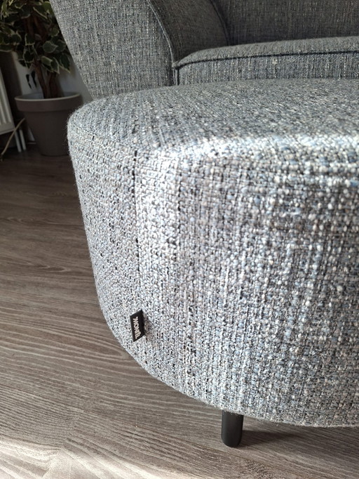 Bank montel design- moderne grijze  bank+ hocker 