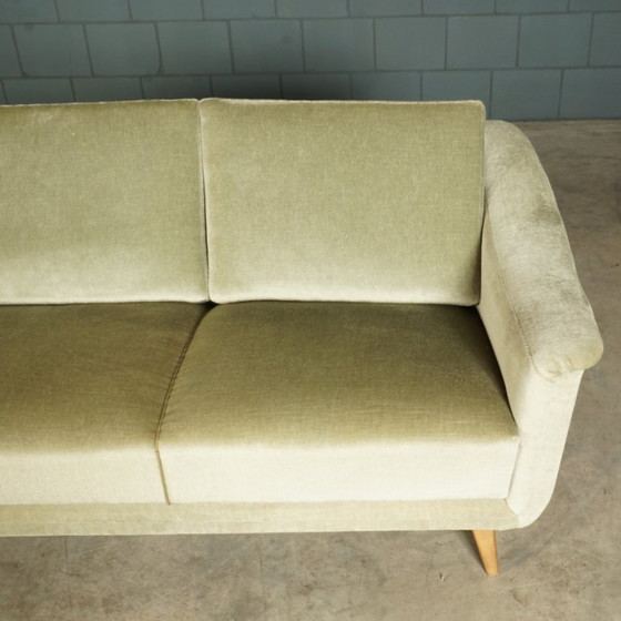 Canapé d'angle vintage / Canapé de groupe – Velours vert menthe pastel – Années 1960 – Coins salon, Velvet (photo 5 of 28)